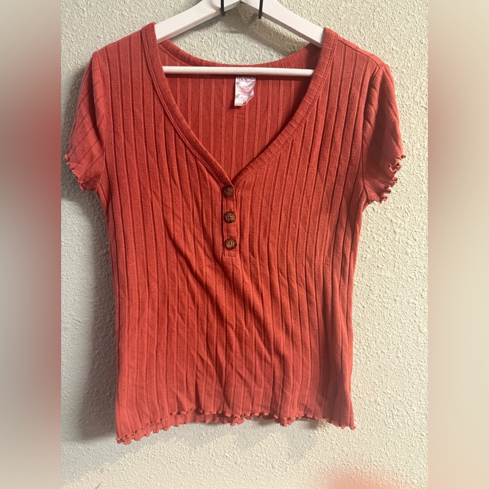 No‎ Boundaries Rust Ribbed Knit Top